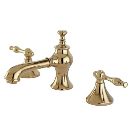 Kingston Brass KC7062NL 8" Widespread Bathroom Faucet, Polished Brass KC7062NL